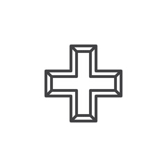 Fototapeta premium Medical cross line icon. linear style sign for mobile concept and web design. Hospital cross outline vector icon. Symbol, logo illustration. Vector graphics