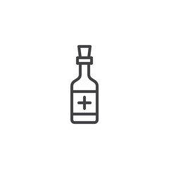 Medicine bottle line icon. linear style sign for mobile concept and web design. Medical bottle outline vector icon. Health care symbol, logo illustration. Vector graphics