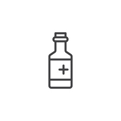 Medicine bottle line icon. linear style sign for mobile concept and web design. Medical pills bottle outline vector icon. Symbol, logo illustration. Vector graphics