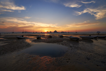 A sunset view from Tubkaak Beach, Krabi, Thailand.