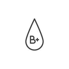 Blood type B plus vector icon. filled flat sign for mobile concept and web design. B drop blood group drop glyph icon. Symbol, logo illustration. Vector graphics