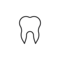Human tooth line icon. linear style sign for mobile concept and web design. Root tooth outline vector icon. Dental clinic symbol, logo illustration. Vector graphics