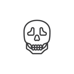 Human skull line icon. linear style sign for mobile concept and web design. Skull skeleton outline vector icon. anatomy symbol, logo illustration. Vector graphics