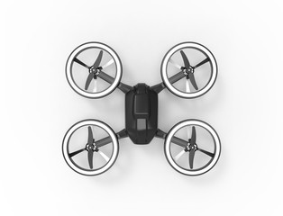 Fototapeta premium 3D illustration of a black drone isolated in white background