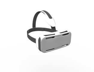 3D rendering of virtual reality glasses in white background.