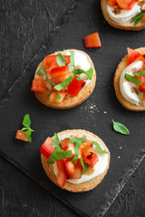 Italian caprese bruschetta
