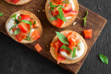 Italian caprese bruschetta