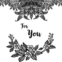 Fototapeta premium Vector illustration elegant flower frame with decoration for you