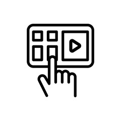 Video playback black icon concept. Video playback flat vector illustration.