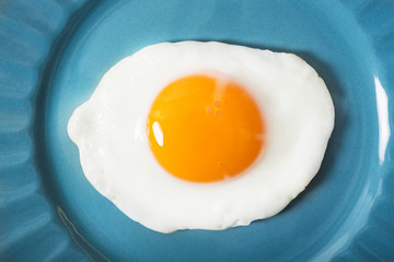 One fried egg on a plate