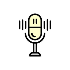Microphone, icon, vector, isolated