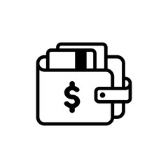 Obraz premium Wallet, icon, illustration, vector, symbol
