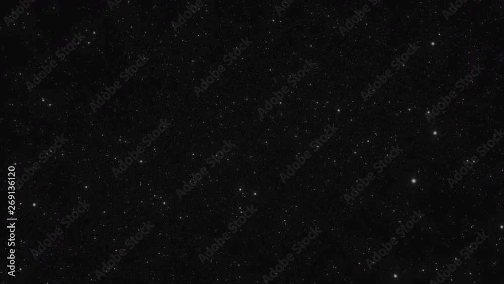 Wall mural rotating through dense starfield in outer space loop