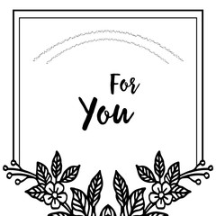 Vector illustration invitation card for you with elegant wreath frame