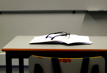 Office with notebook and glasses