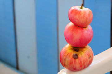 Apples produced by natural agricultural methods. Organic and delicious.