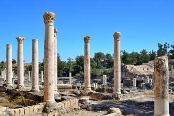 Ruins of the ancient Roman city Bet Shean, Israel