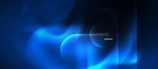 Neon glowing techno lines, hi-tech futuristic abstract background template