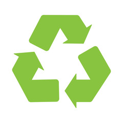 sign recycle logo icon green white background