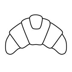 original croissant isolated lines on white background