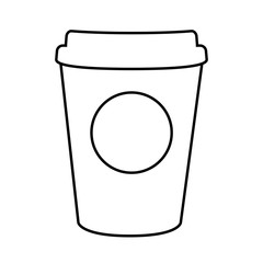 paper plain coffee cup isolated line design
