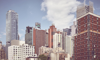 New York City cityscape, color toning applied, USA.