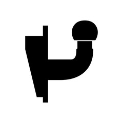 Car tow hitch, silhouette
