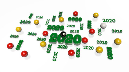 Several Billiard 2020 Designs with Some Balls