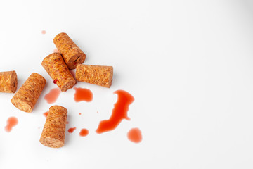 Wine corks isolated on white background