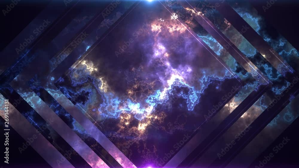 Wall mural cool abstract mirror framed geometric fractal looping background