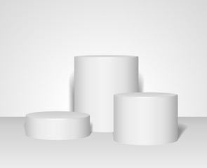 Round Stage Podium Isolated on White Background. 3d Pedestal. Vector illustration. Ready For Your Design. Product Advertising. Vector EPS10
