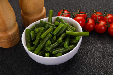 Green beans in the bowl