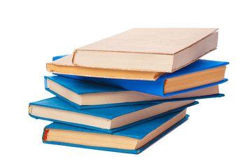 pile of books isolated on white background