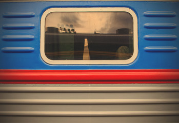 one window of old passenger car