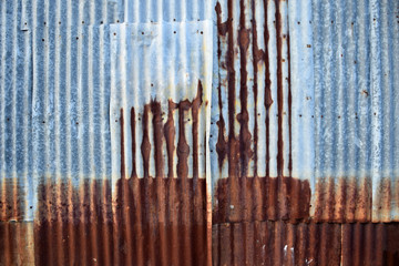 Obraz premium Old galvanized fence for background