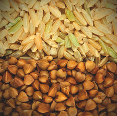 brown rice and buckwheat