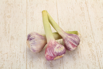 Young garlic heap