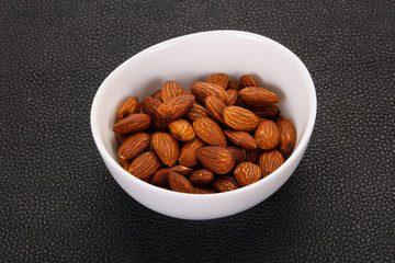 Almonds nuts heap