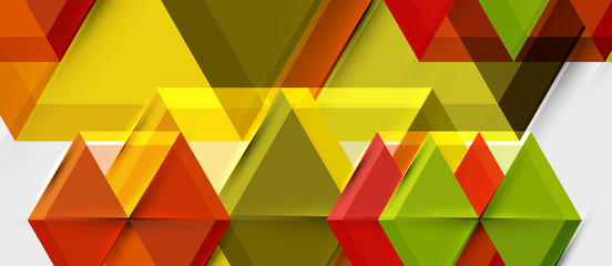 Geometric triangle and hexagon abstract background, vector illustration