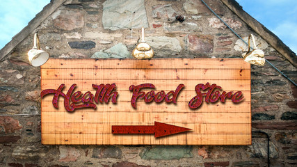 Street Sign HEALTH FOOD STORE