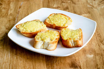 Bake Garlic Bread with Cheese - Halal Food in Thailand