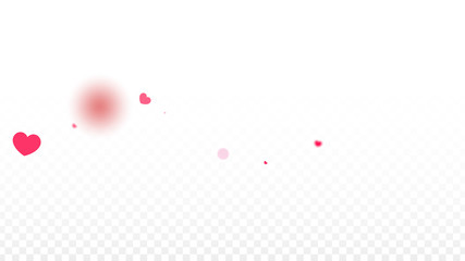 Hearts Confetti Falling Background. St. Valentine's Day pattern. Romantic Scattered Hearts Design Element. Love. Sweet Moment. Gift. Cute Element of Design for Sales or Celebration.