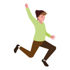 happy young man celebrating character