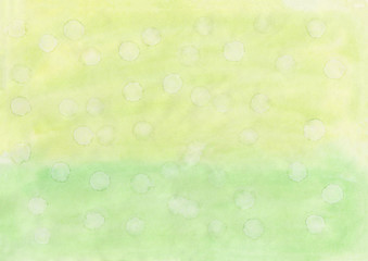 Obraz premium texture pattern transition yellow to green white watercolor drops