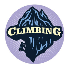 Mountain Climbing, Adventure , Camping, Extreme Sport Logo. Vintage Vector and Labels, Sticker Icon Template Design Illustration
