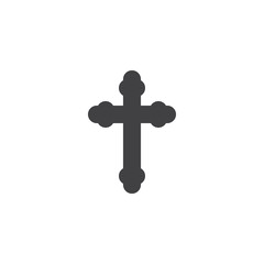 Religion cross vector icon. filled flat sign for mobile concept and web design. Holy cross glyph icon. Trust in God symbol, logo illustration. Vector graphics