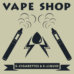 Vape shop logotype. Vape e-cigarette logo. Vector illustration.