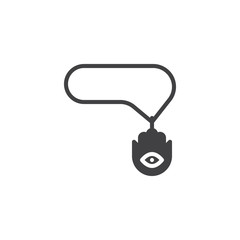 Hamsa hand pendant vector icon. filled flat sign for mobile concept and web design. Hand of Fatima chain necklace glyph icon. Symbol, logo illustration. Vector graphics