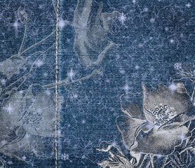 Grunge background with flowers