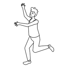 happy young man celebrating character